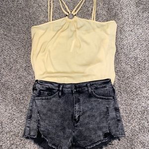 Yellow ASOS Tank Top (shorts not included)